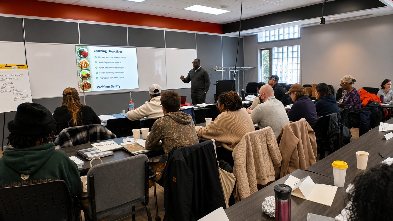 A food systems and safety education training session